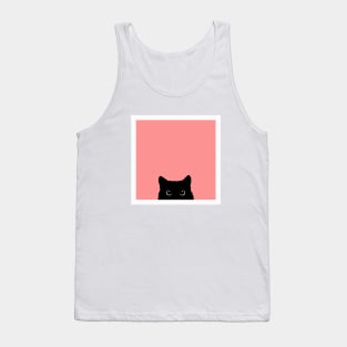 sneaky black cat in pink Tank Top